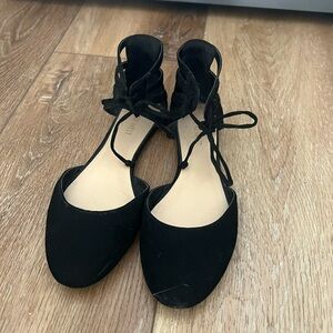 Women's Black Suede Ballet Flats